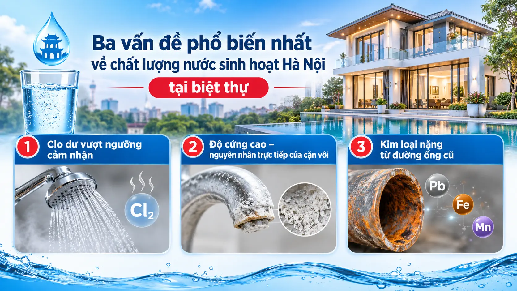 Thực trạng nước sinh hoạt biệt thự - 3 nguy cơ đáng lo