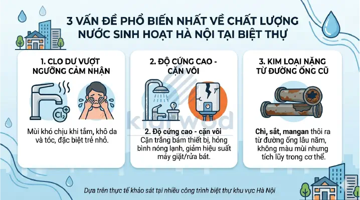 Thực trạng nước sinh hoạt biệt thự - 3 nguy cơ đáng lo